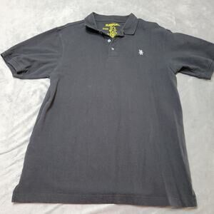 Pleepleus Shirt Mens Polo Black Embroidered Logo Short Sleeve Do You See Monkey